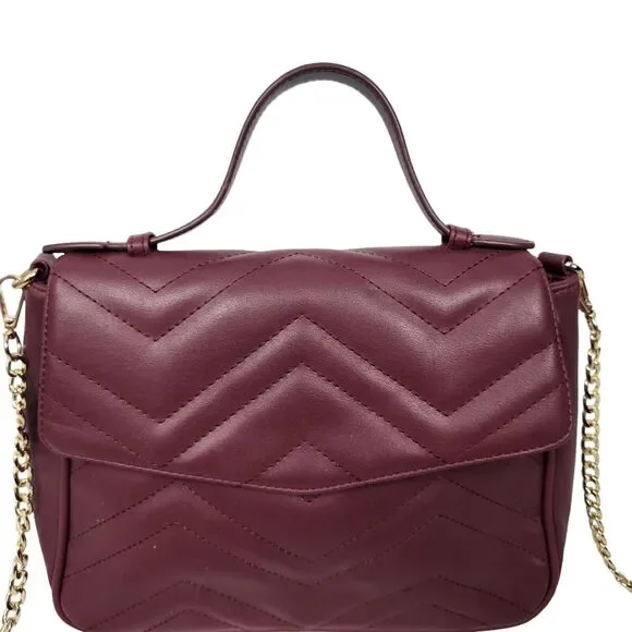 Summer & Rose Crossbody Bag Burgundy Top Handle - Picture 2 of 10